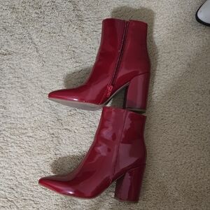 Sugar Glossy Red Heeled Boots